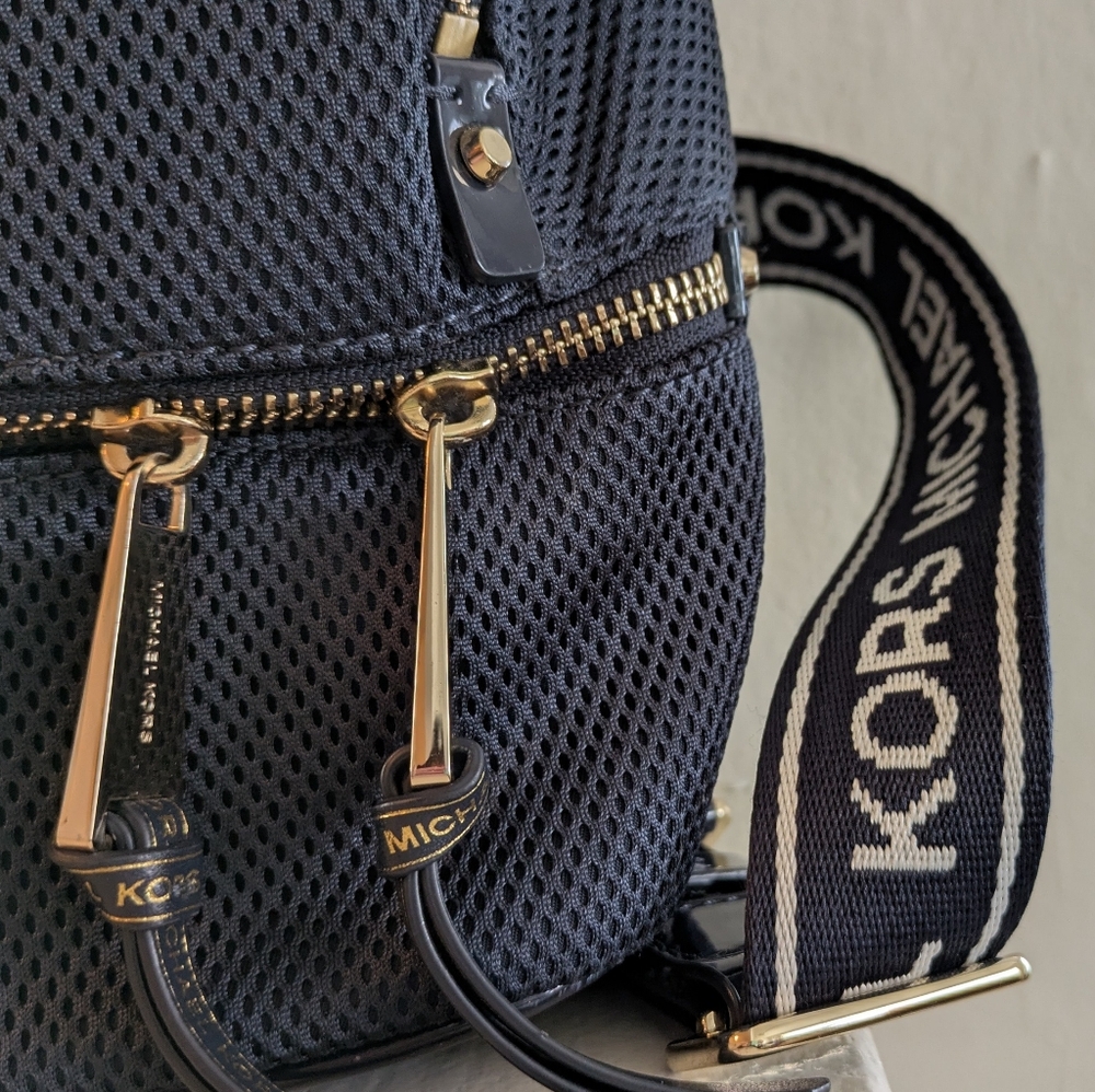Michael Kors Rhea Navy & Gold Backpack - Picture 7 of 10